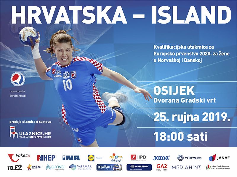 Rukomet: Hrvatska - Island, kvalifikacije za Europsko prvenstvo (25.09.)